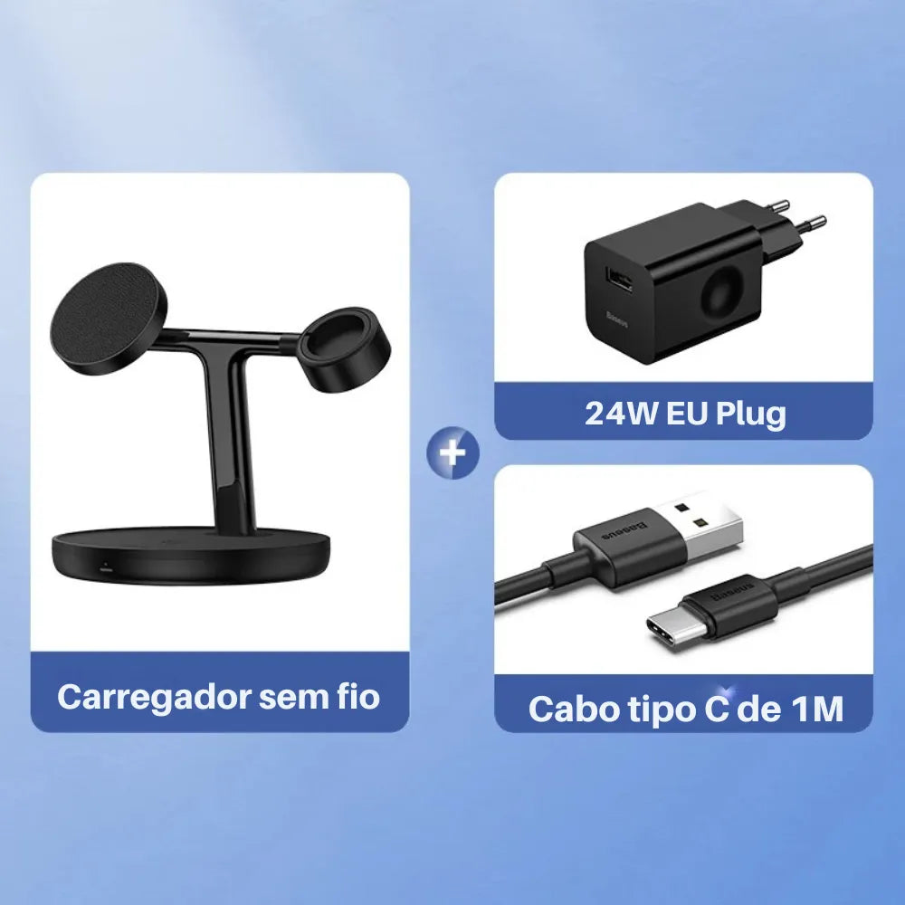 Baseus Carregador 3 em 1 Magnético - Zert