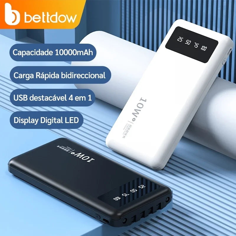 Power Bank BETTDOW 4 em 1 10000mAh com LED - Zert
