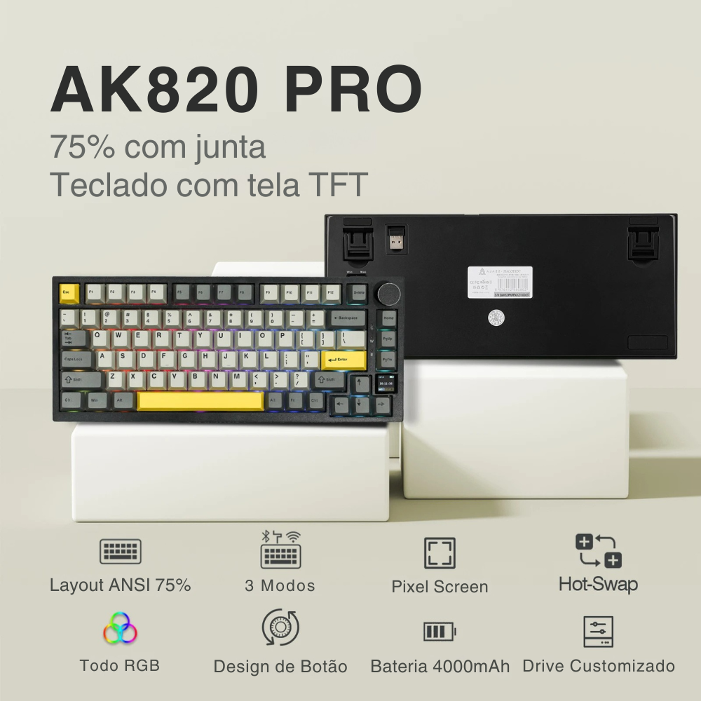 Teclado Mecânico Ajazz AK820 Pro - Zert
