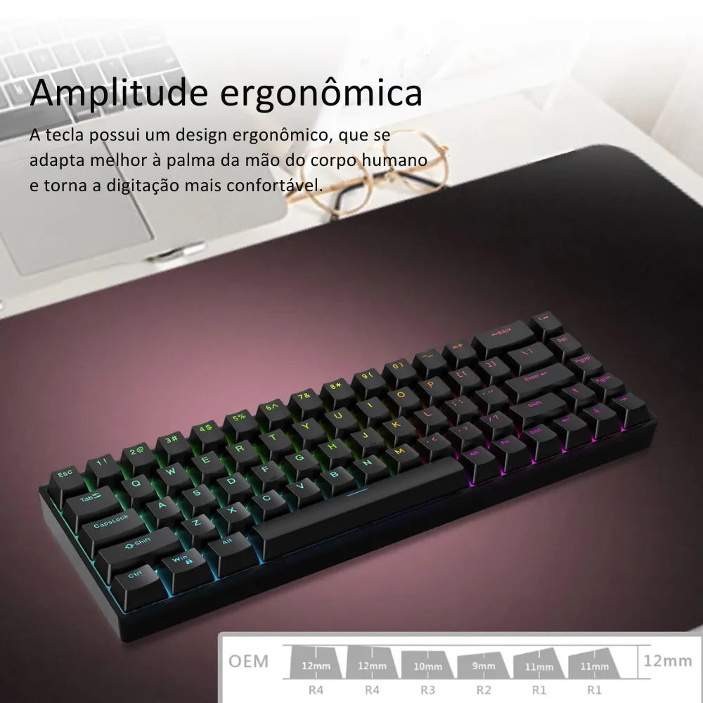 Teclado Mecânico Gamer ZUOYA Raven68 - Zert